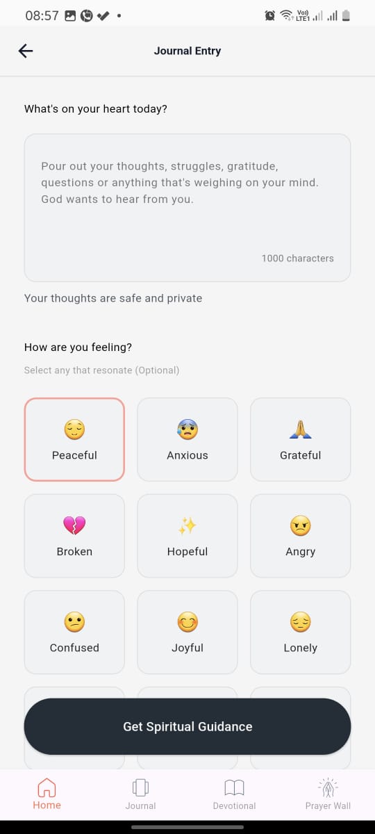 Feelings selection